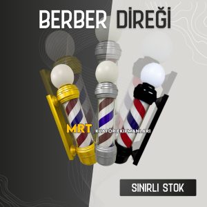 berber direği modelleri gold berber direği, gri ve siyah berber direği, ışıklı berber tabelası, barberpole